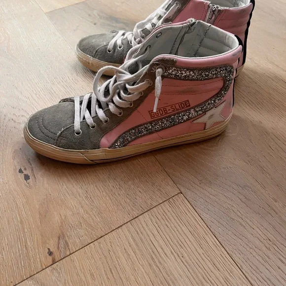 Golden Goose Pink and Gray High-Tops